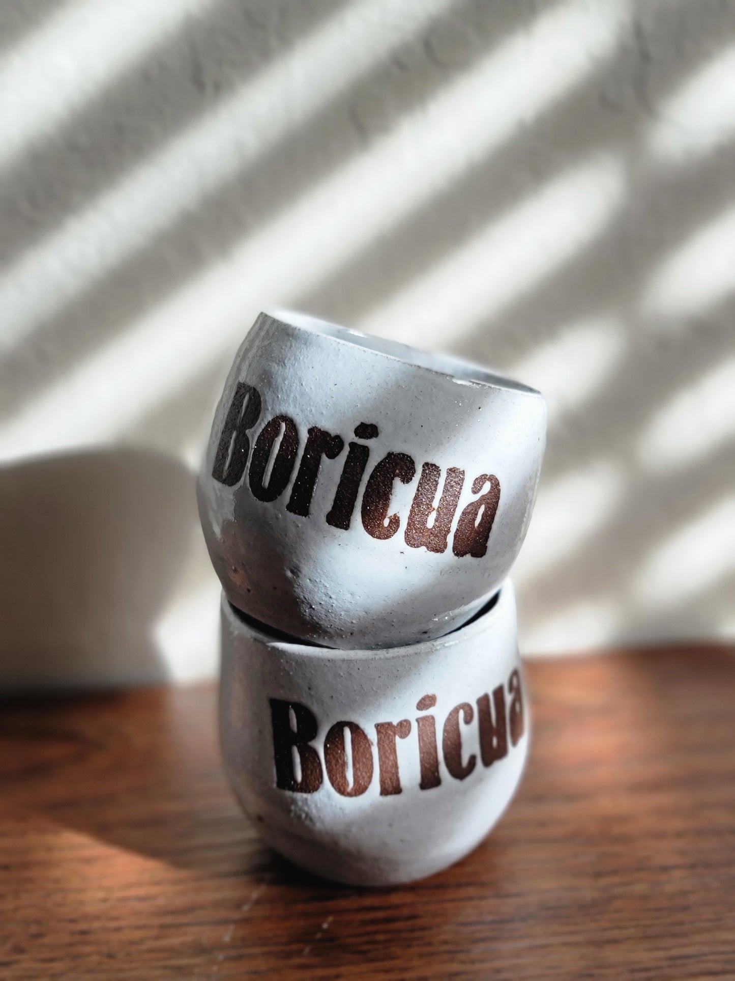 Boricua Stoneware Wine Glass Set