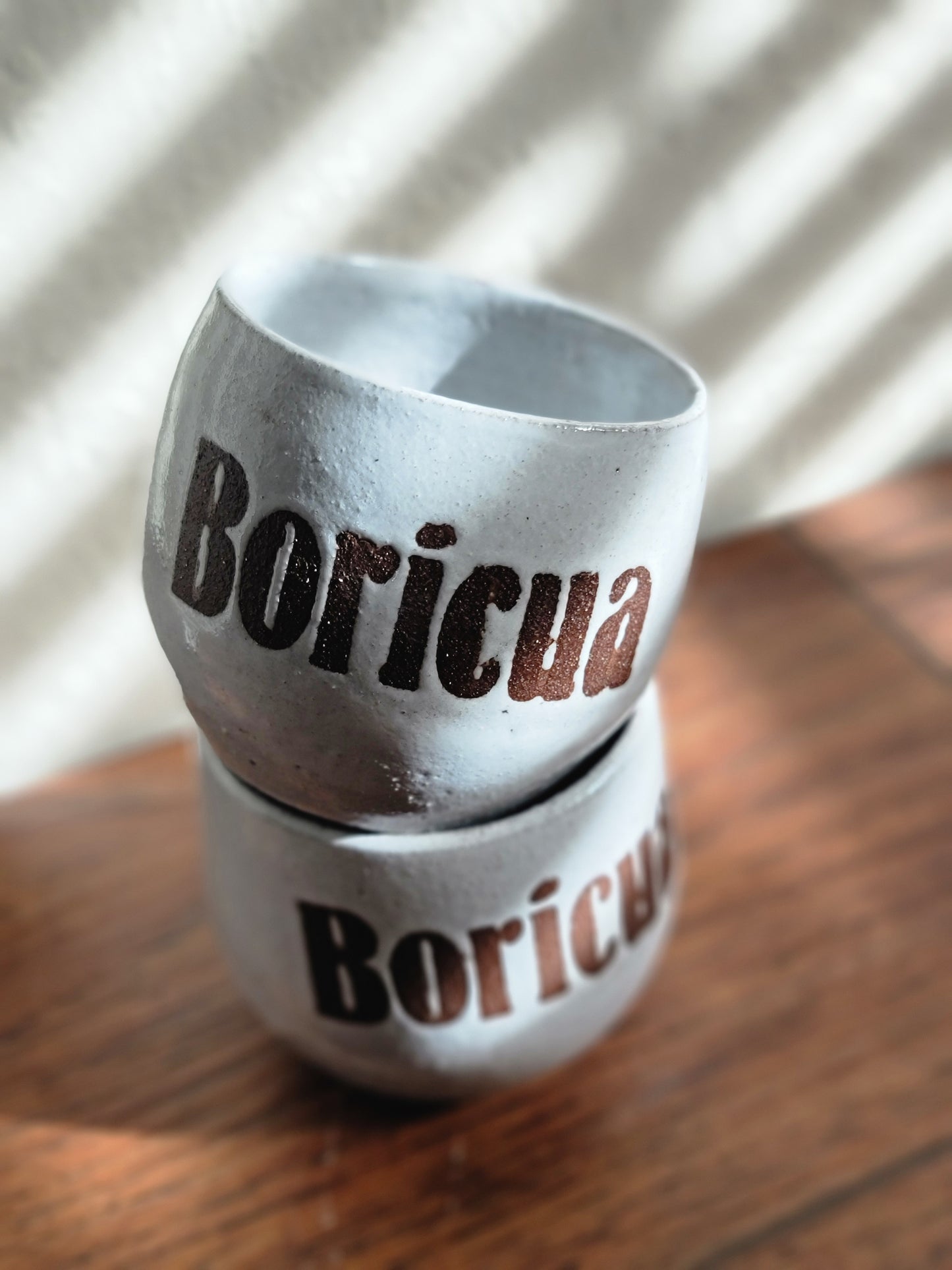 Boricua Stoneware Wine Glass Set