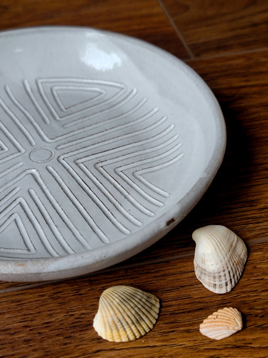 Taino Inspired Stoneware Bowl | Hand Carved Bowl