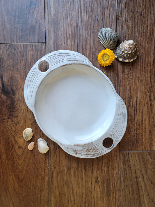 Slab Built Stoneware Bowl | Taino Inspired Serving Bowl