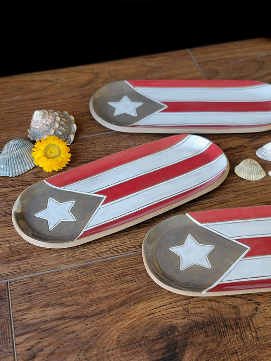 Puerto Rican Flag Tray | Stoneware Tray