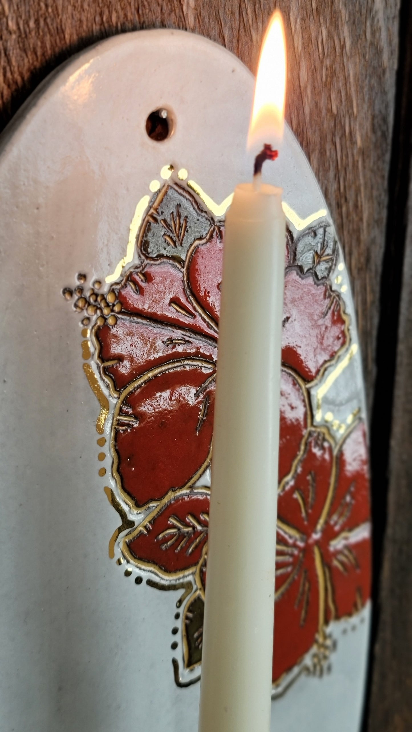 Flor de Maga Ceramic Wall Candle Holder | Wall Art