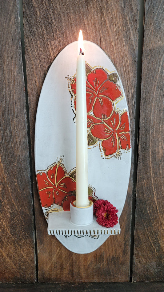 Flor de Maga Ceramic Wall Candle Holder | Wall Art