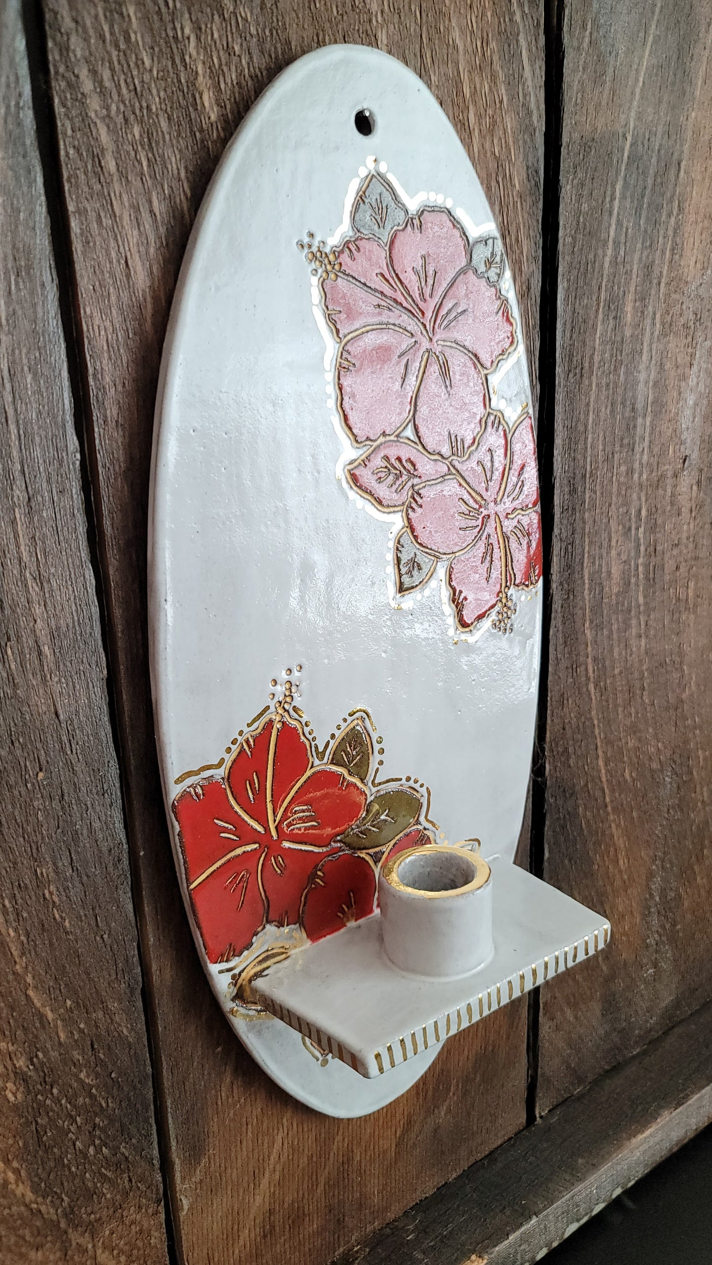 Flor de Maga Ceramic Wall Candle Holder | Wall Art