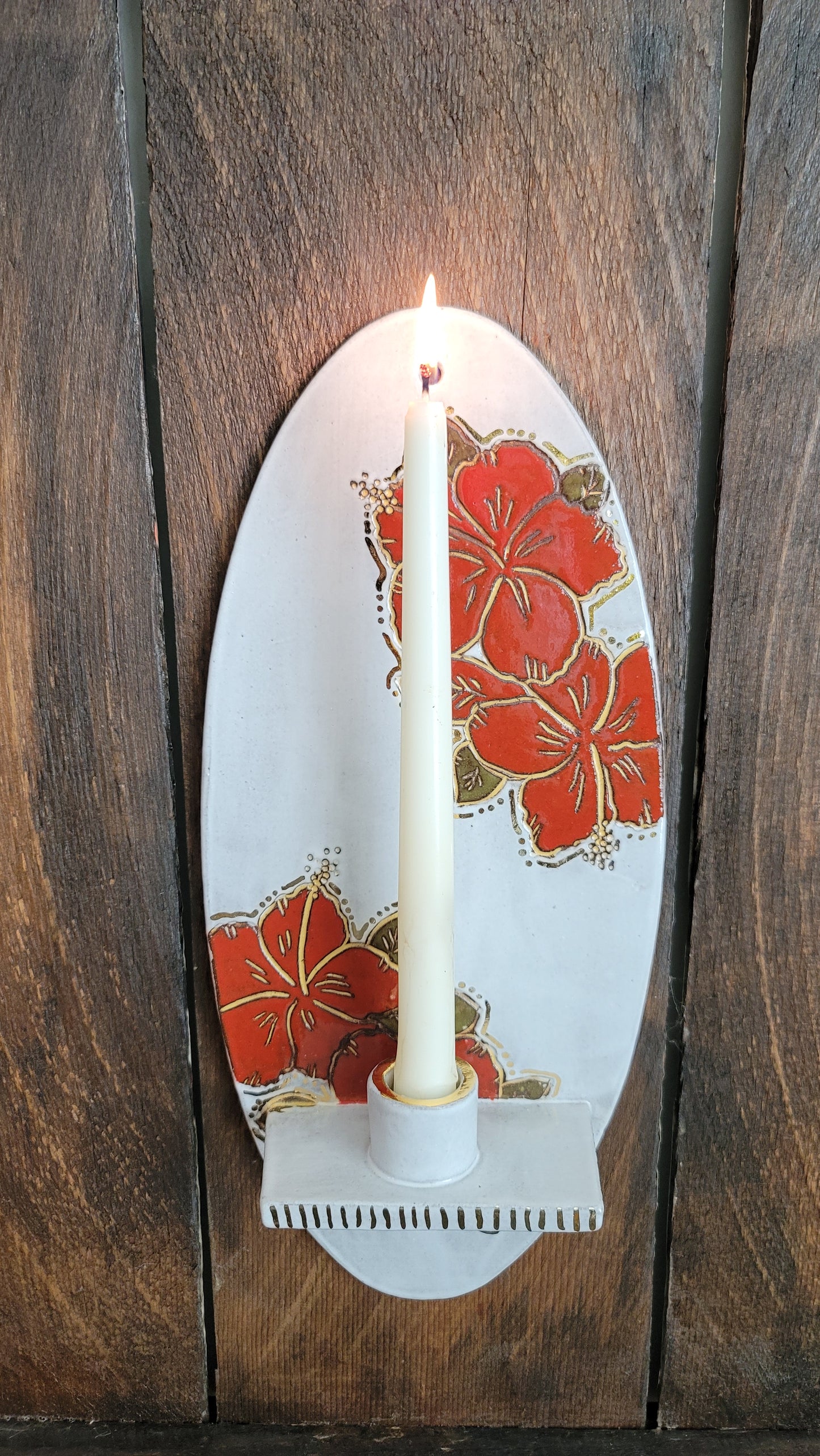 Flor de Maga Ceramic Wall Candle Holder | Wall Art