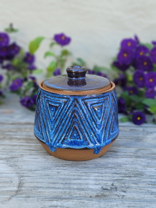 Taino Inspired Ceramic Jar | Carved Jar