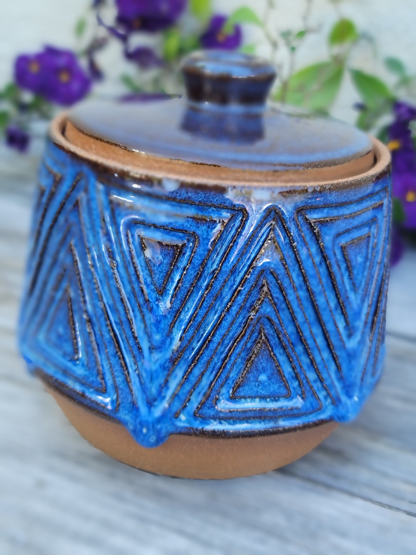 Taino Inspired Ceramic Jar | Carved Jar